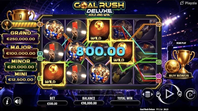 Goal Rush Deluxe - grundspil, vinderkombination