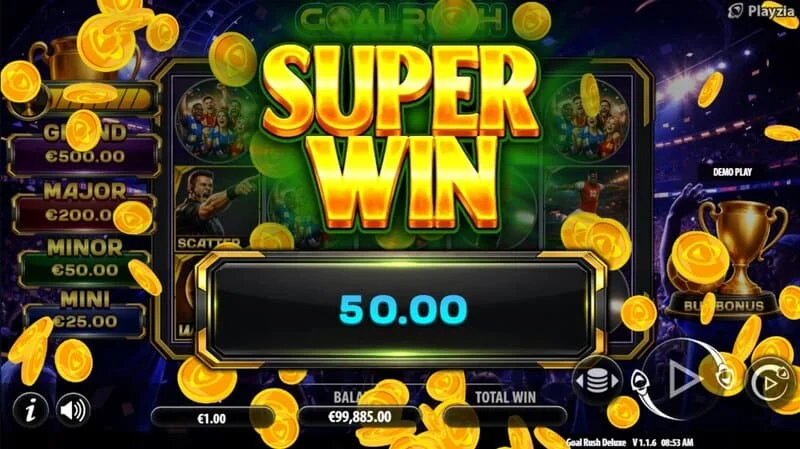 Goal Rush Deluxe - endelig supergevinst med Grand Jackpot